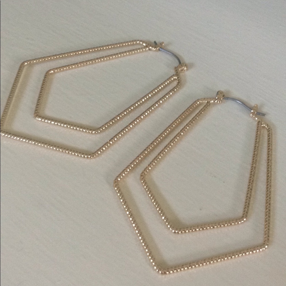 Goldtoned Pierced Geometric Earrings